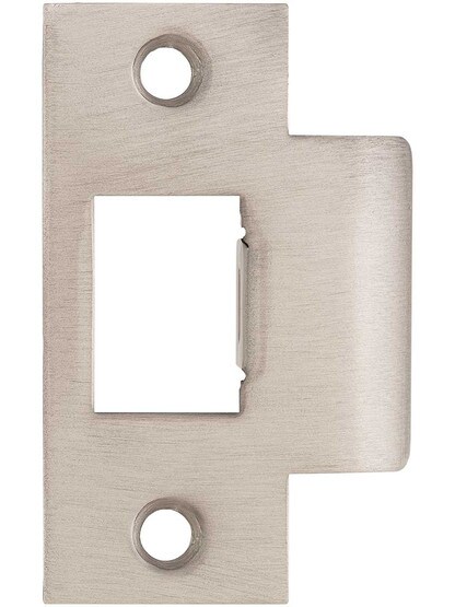 Solid Brass T-Strike Plate - 2 3/4 x 1 1/8 Inch in Satin Nickel.